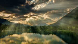 panorama, nature, waters, landscape, lake, water, sunbeams, clouds, heaven, alps, dramatic, mood, reflection, shine, heaven, heaven, heaven, heaven, heaven