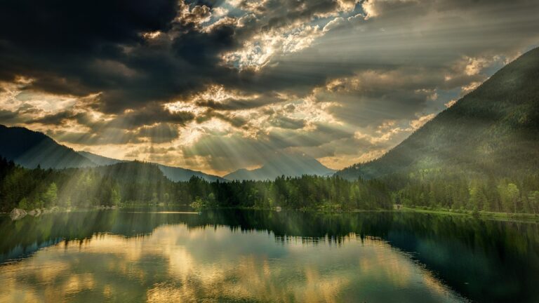 panorama, nature, waters, landscape, lake, water, sunbeams, clouds, heaven, alps, dramatic, mood, reflection, shine, heaven, heaven, heaven, heaven, heaven